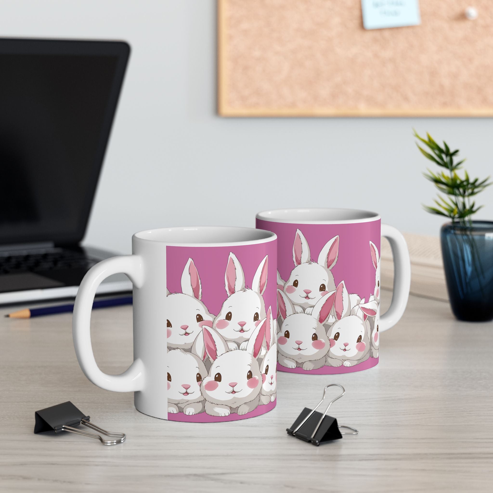 Cute Anime Rabbits - Rabbit Ceramic Mug | Cute Anime Rabbits - Rabbit Gifts (11oz)