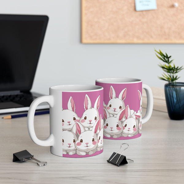 Cute Anime Rabbits - Rabbit Ceramic Mug | Cute Anime Rabbits - Rabbit Gifts (11oz)