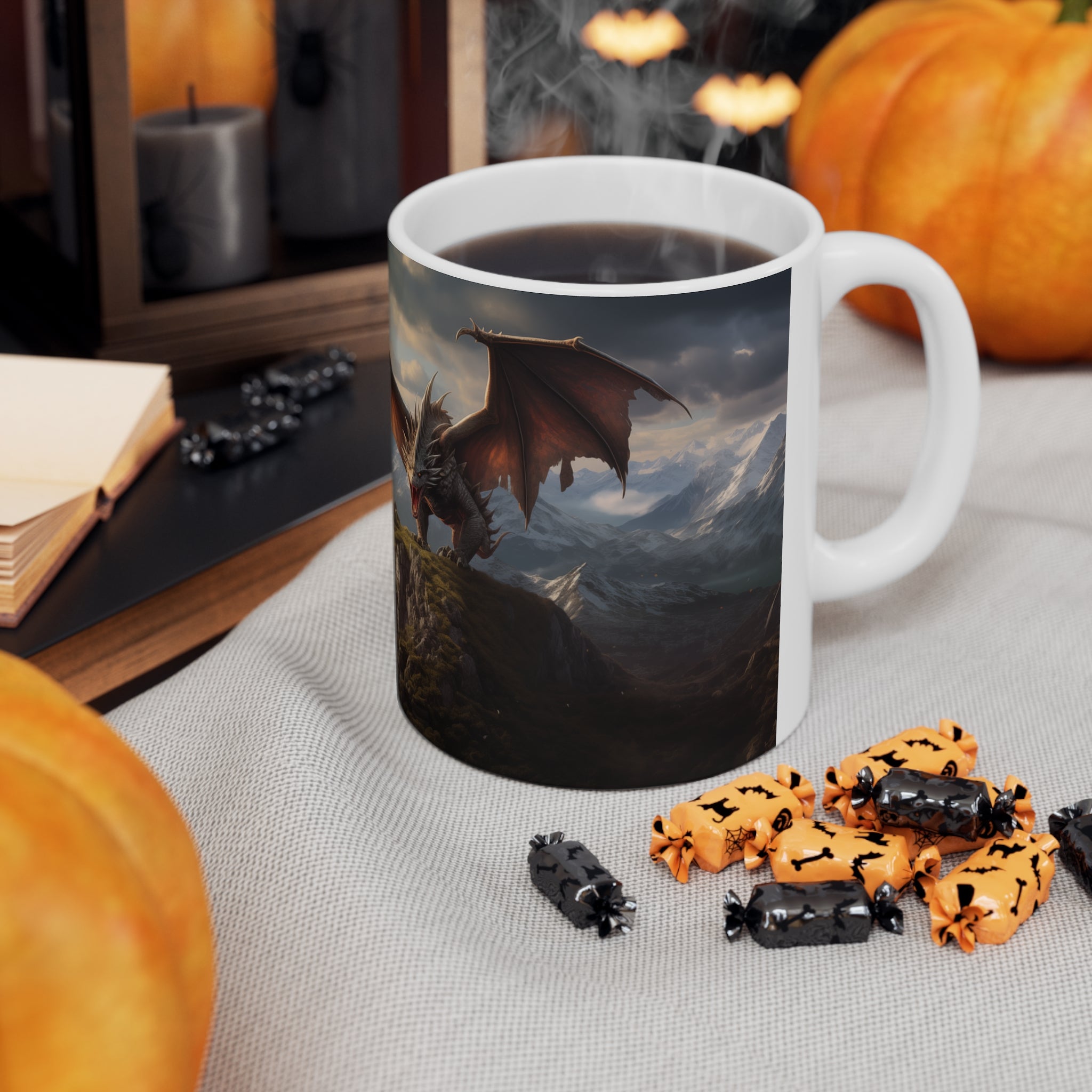 Fantasy Dragon Mug | Fantasy RPG Gift | Dragon Ceramic Mug 11oz