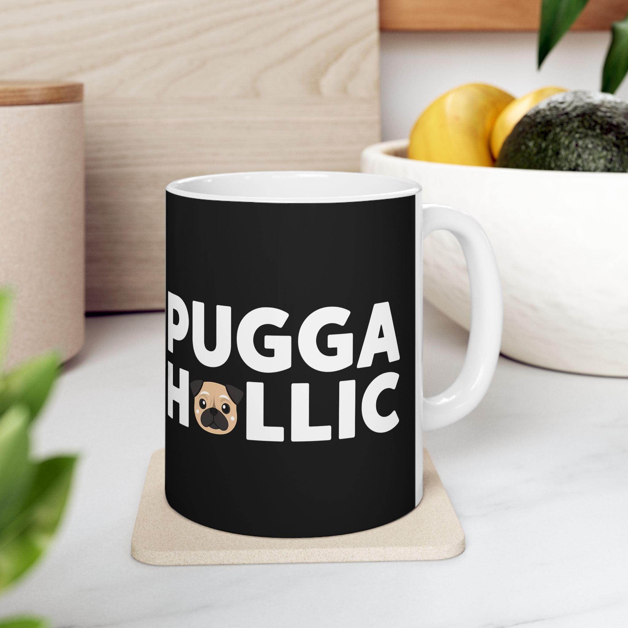 Puggaholic Pug Mug 3 | Pug Coffee Mug | Pug Dog Gifts | Pug Presents | Pug Mug 11oz Main image