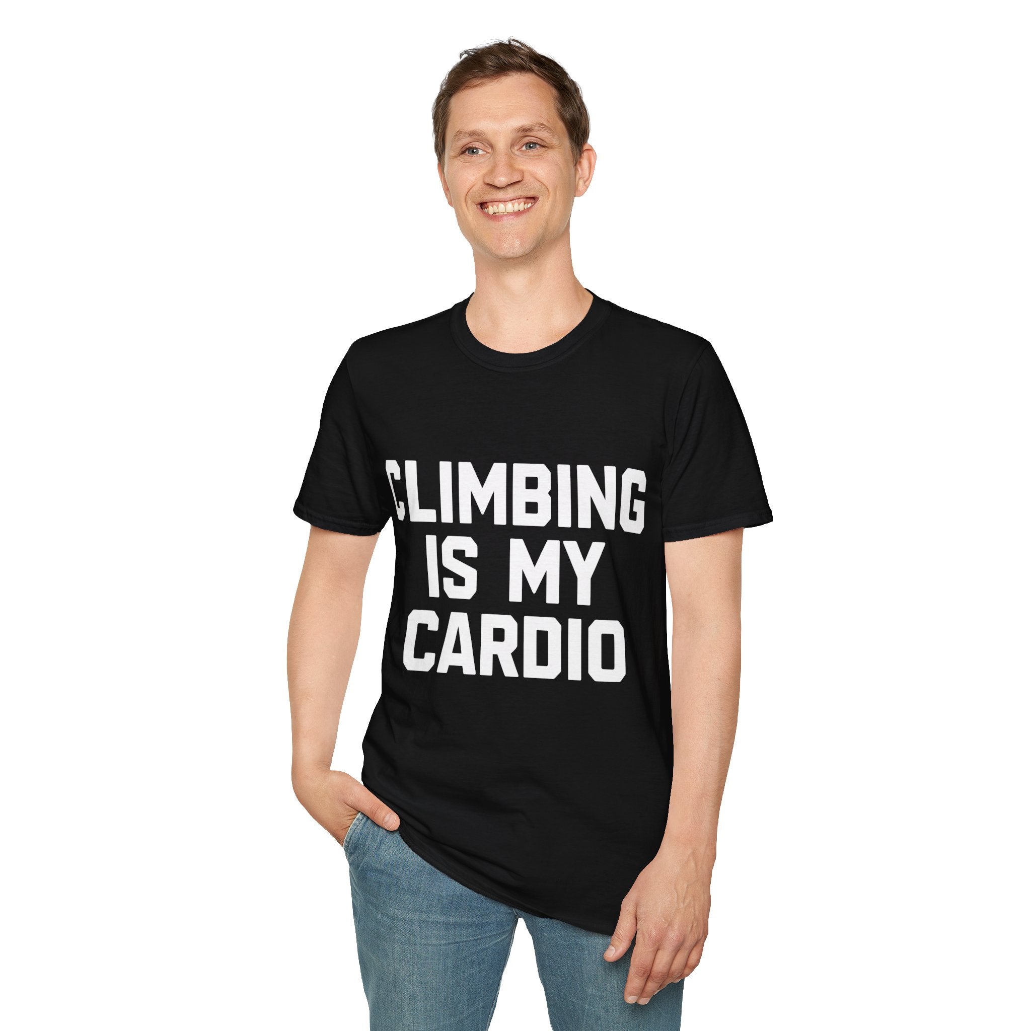 Climbing Is My Cardio Rock Climbing Shirt | Indoor Climbing Gifts | Unisex Rock Climbing T Shirt Main image