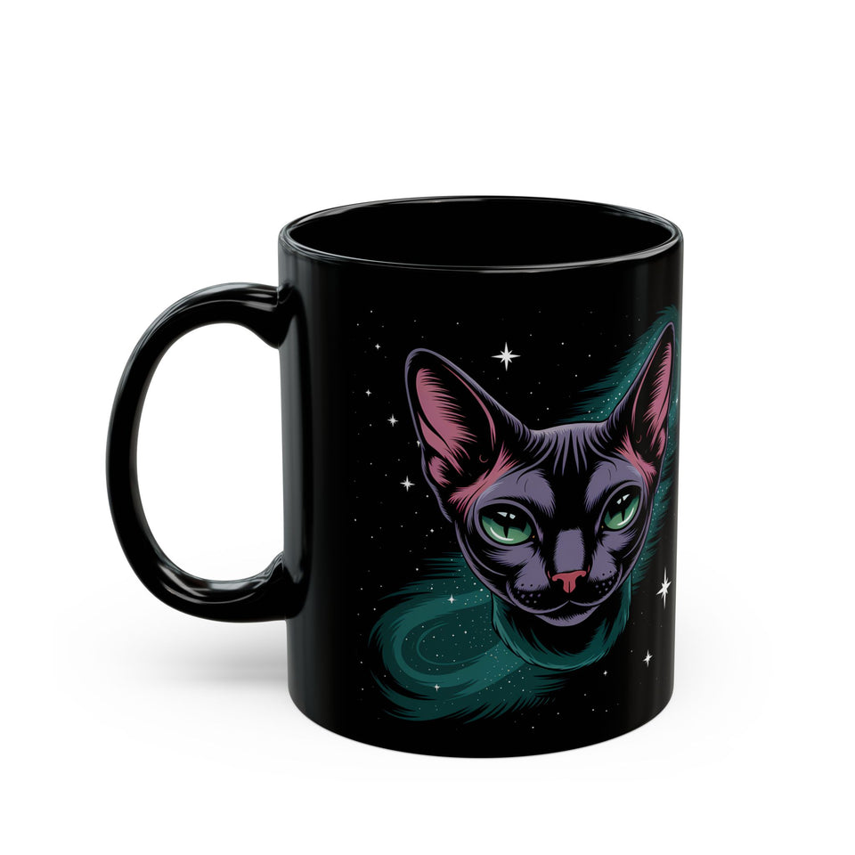 Cosmic Sphinx Cat Mug 2 - 11oz & 15oz - Perfect for Sphynx Cat Lovers & Space Enthusiasts