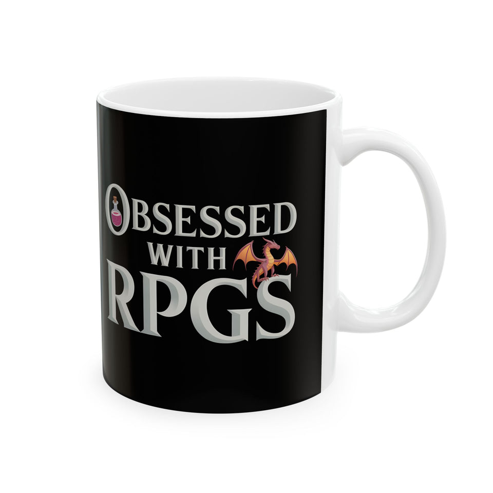 Obsessed With RPGs Ceramic Mug | Role Playing Game Gifts (11oz)