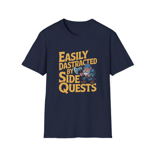Easily Distracted By Side Quests T-Shirt — RPG Gamer Tee
