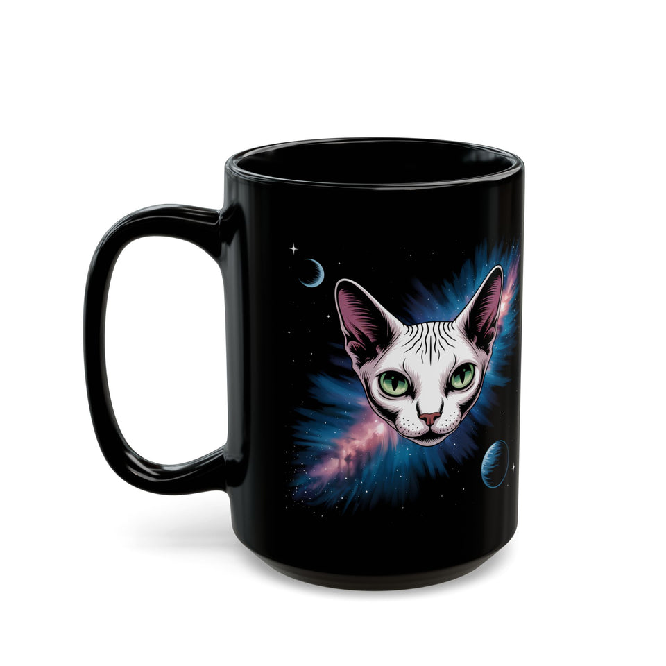 Cosmic Sphinx Cat Mug - 11oz & 15oz - Perfect for Sphinx Cat Lovers & Space Enthusiasts