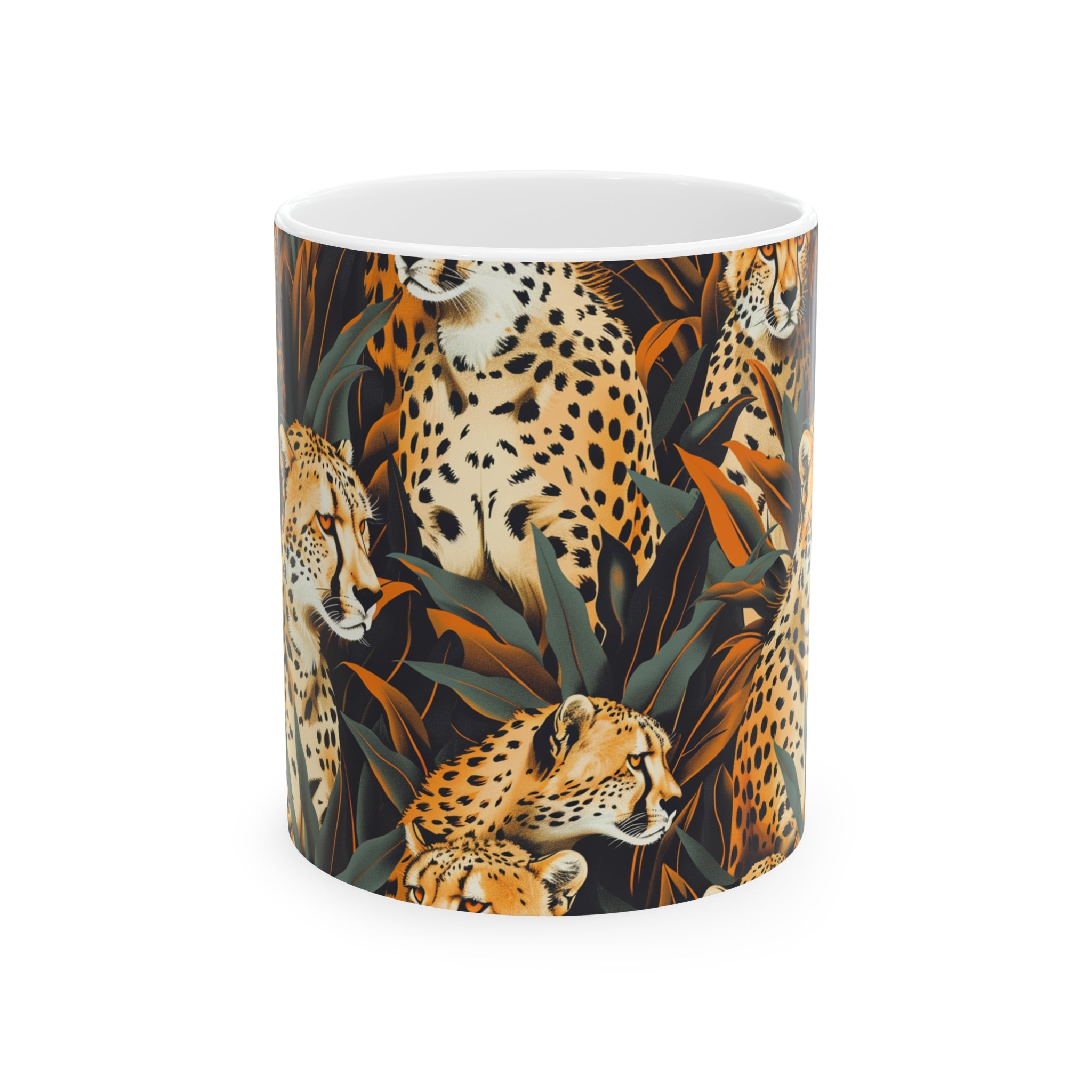 Cheetah Mug | Cheetah Gifts | Cheetah Presents | Group Of Cheetah Ceramic Mug 11oz