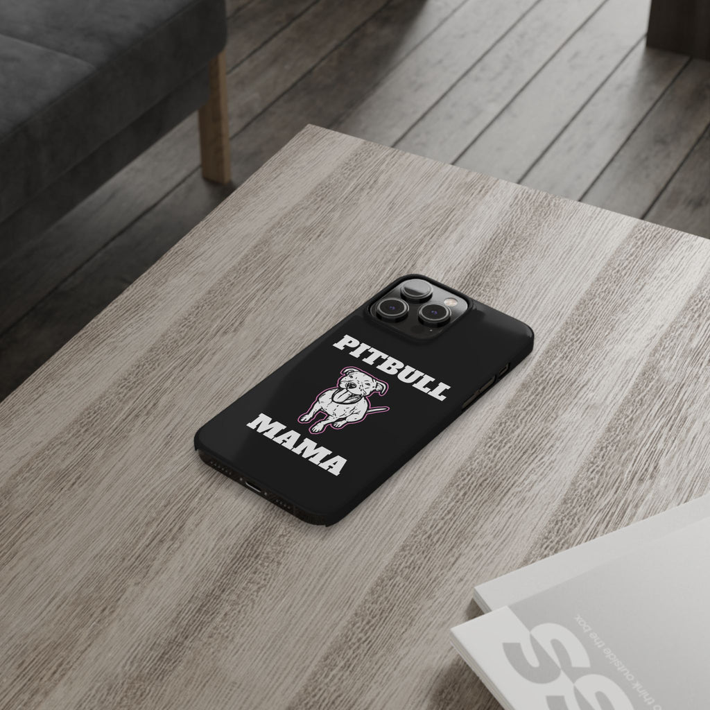 Premium Pitbull Mama 2 iPhone Case | Pitbull Gifts Slim Phone Cases
