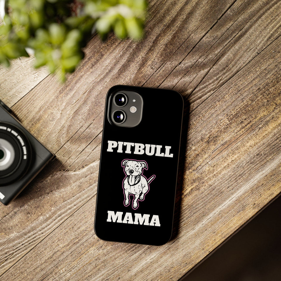 Premium Pitbull Mama 2 iPhone Case | Pitbull Gifts Slim Phone Cases