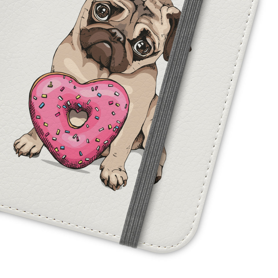 Pug Phone Case | I Love My Pug Wallet Phone Case | IPhone & Samsung Galaxy Pug Flip Cases White