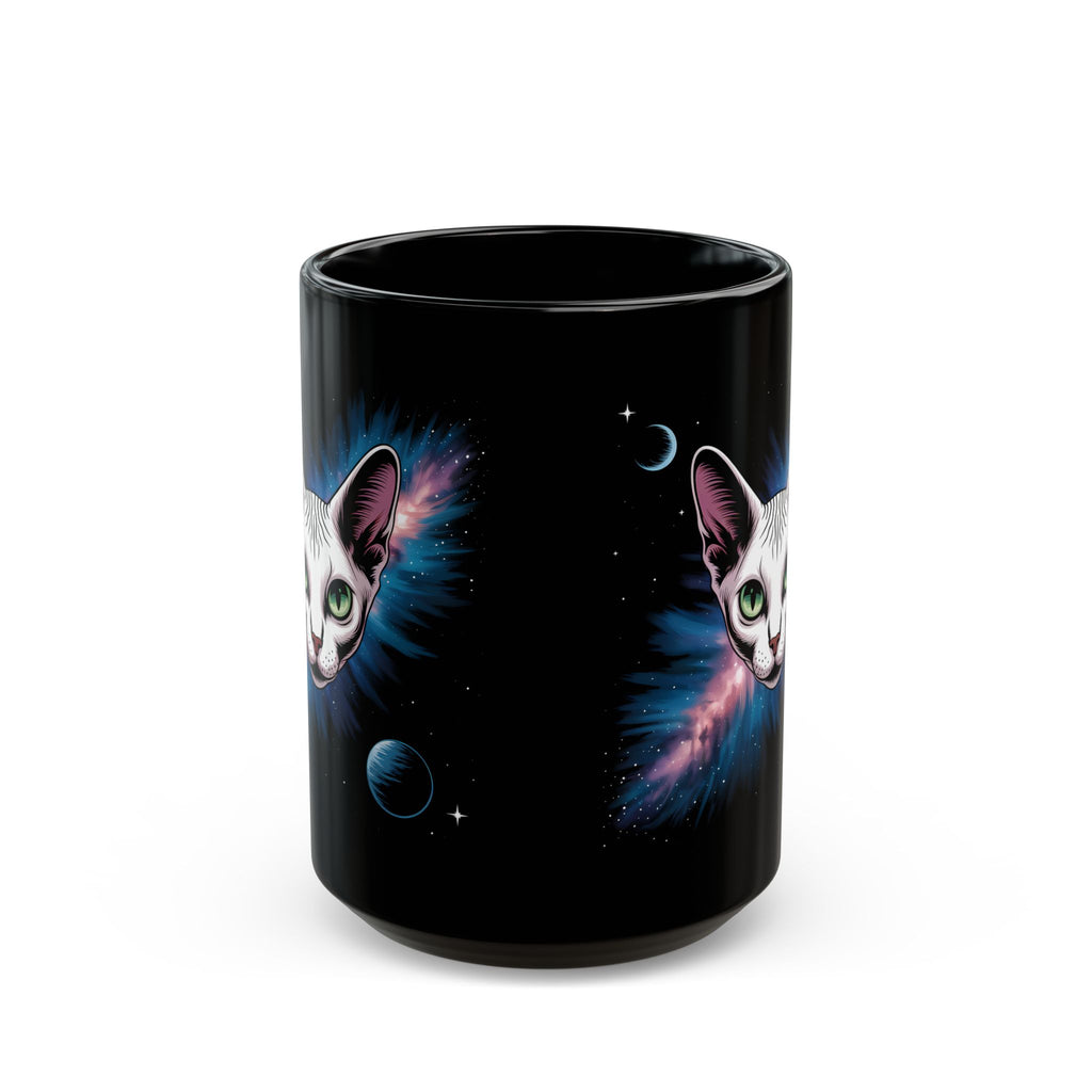 Cosmic Sphinx Cat Mug - 11oz & 15oz - Perfect for Sphinx Cat Lovers & Space Enthusiasts