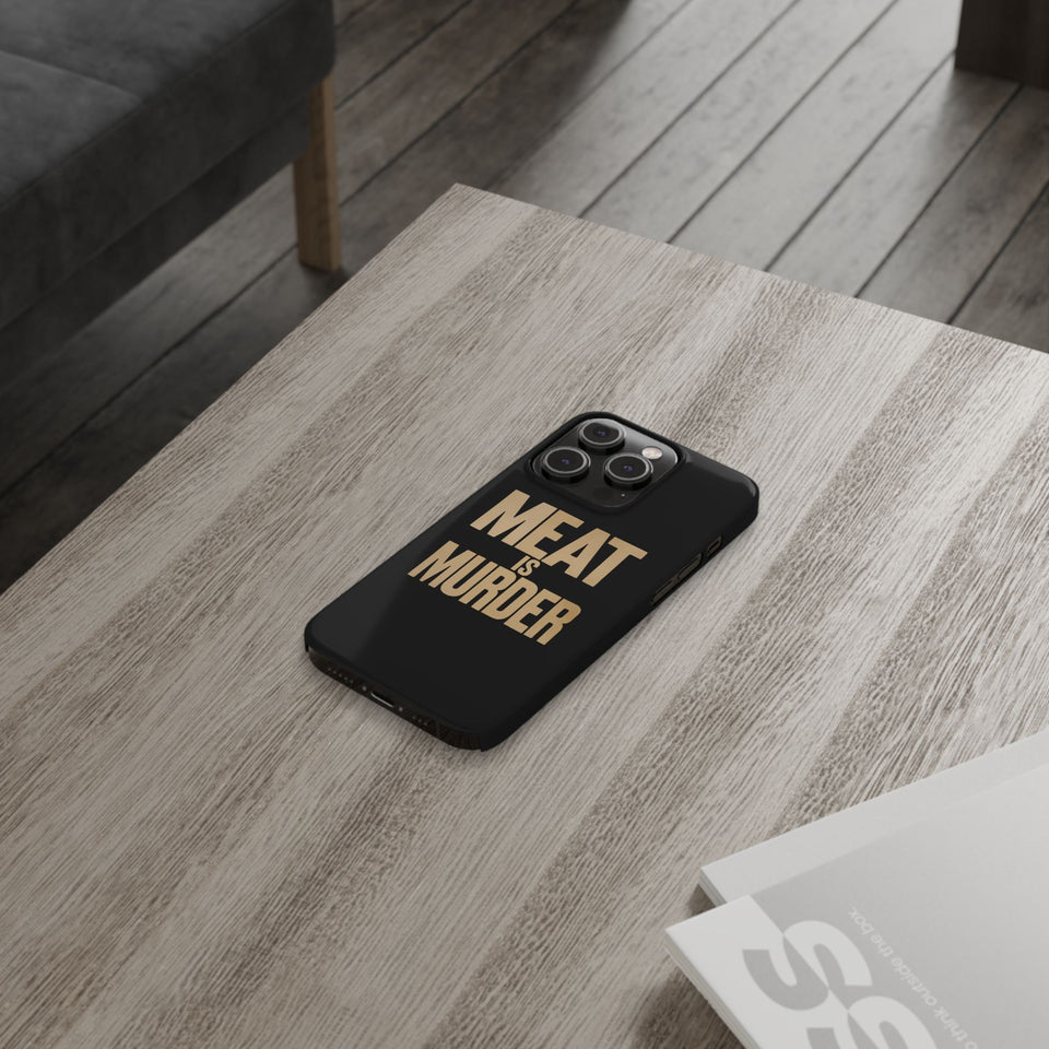 Premium Vegan Meat Is Murder iPhone Case | Vegan Gifts Slim Phone Cases