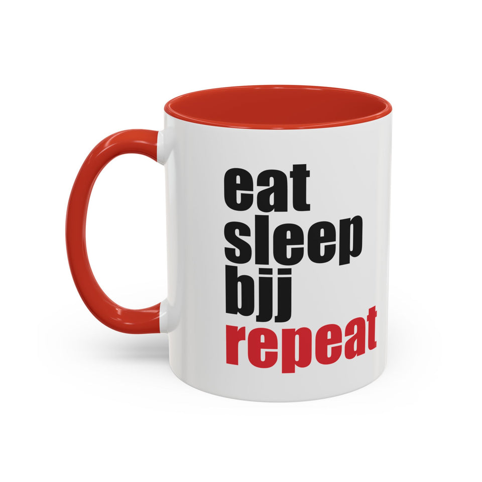 Brazilian Jiu Jitsu Eat Sleep BJJ Repeat | BJJ Accent Coffee Mug