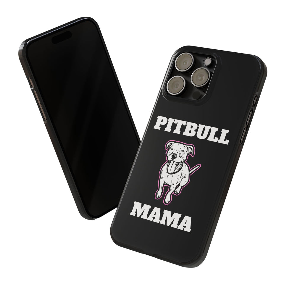 Premium Pitbull Mama 2 iPhone Case | Pitbull Gifts Slim Phone Cases