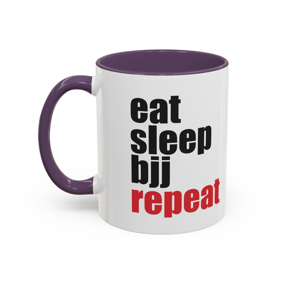 Brazilian Jiu Jitsu Eat Sleep BJJ Repeat | BJJ Accent Coffee Mug