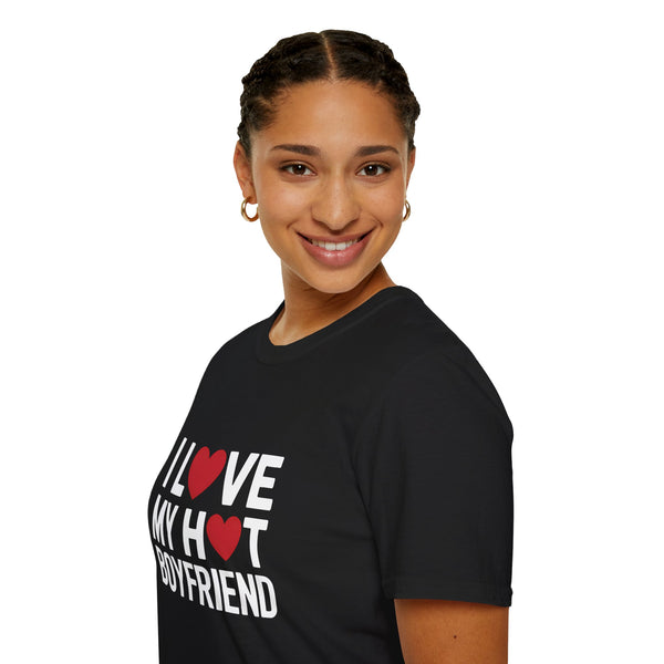 I Love My Hot Boyfriend T-Shirt — Cute BF Couple Unisex Tee