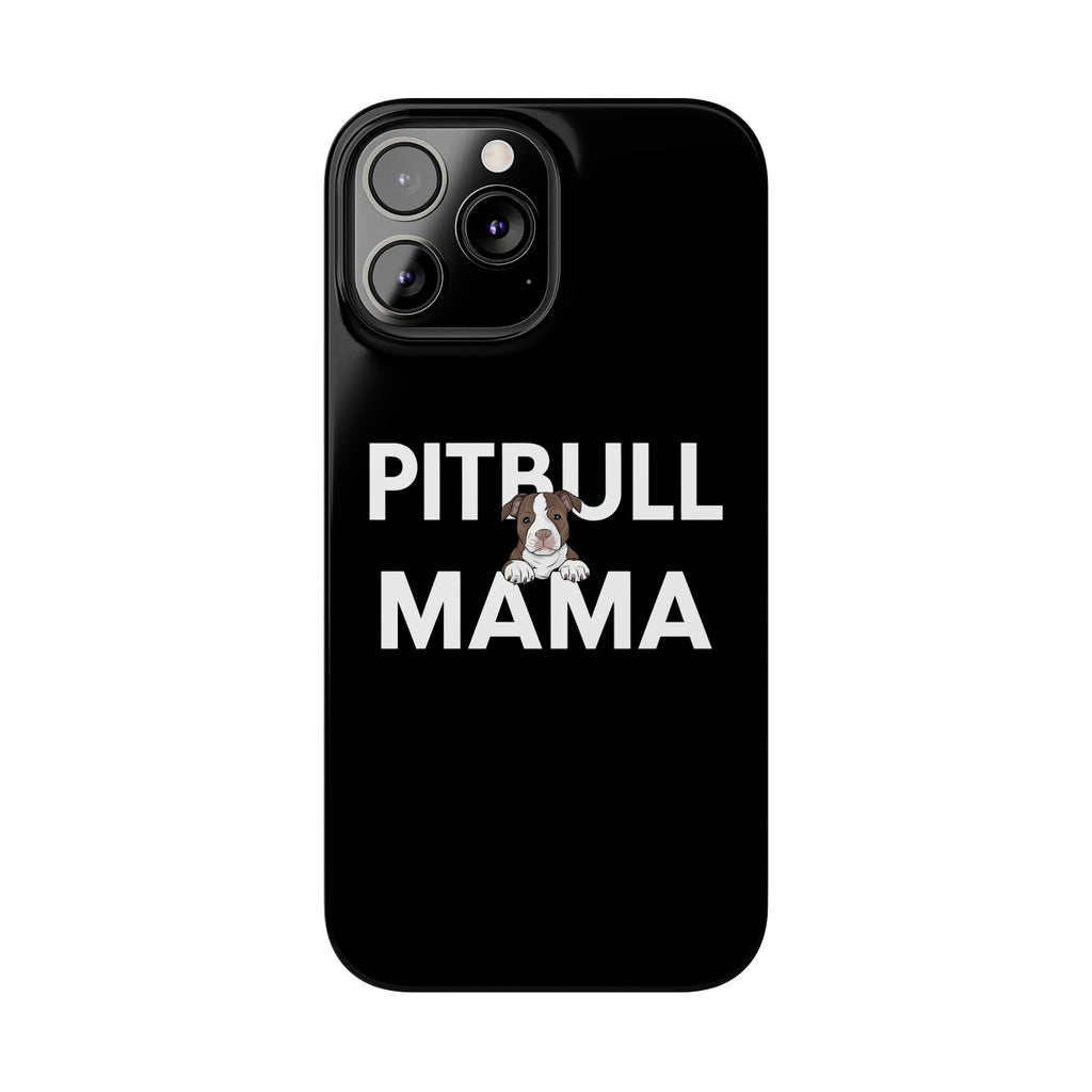 Premium Pitbull Mama 3 iPhone Case | Pitbull Gifts Slim Phone Cases