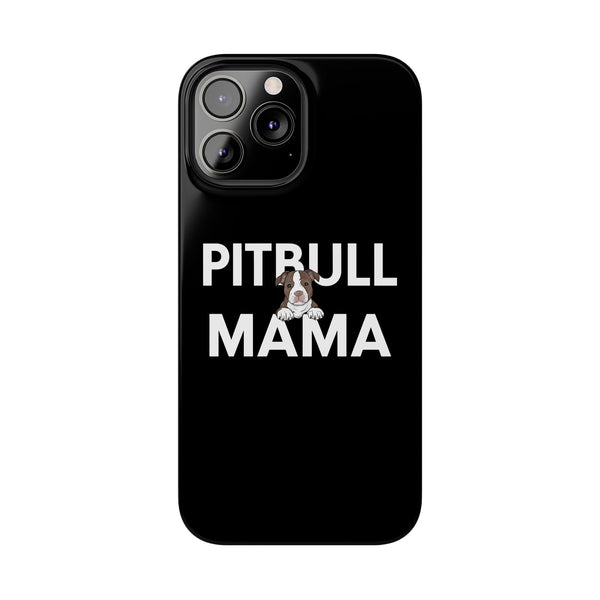 Premium Pitbull Mama 3 iPhone Case | Pitbull Gifts Slim Phone Cases