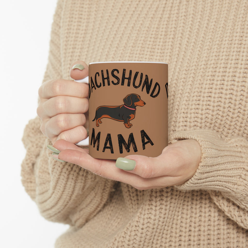 Dachshund Mama Mug | Dachshund Gift | Dachshund Merchandise | Weiner Dog Gifts | Dachshund Presents Ceramic Mug 11oz 3
