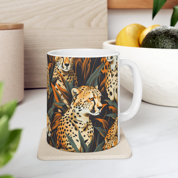 Cheetah Mug | Cheetah Gifts | Cheetah Presents | Group Of Cheetah Ceramic Mug 11oz