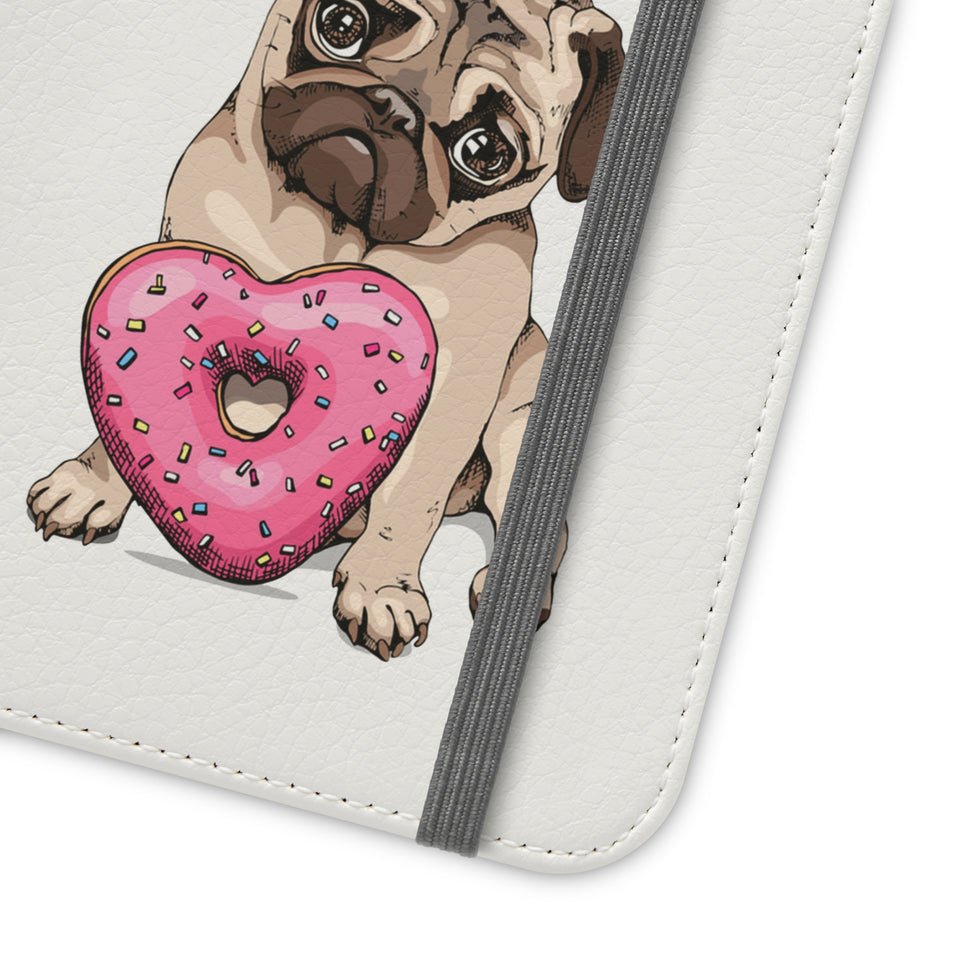 Pug Phone Case | I Love My Pug Wallet Phone Case | IPhone & Samsung Galaxy Pug Flip Cases White