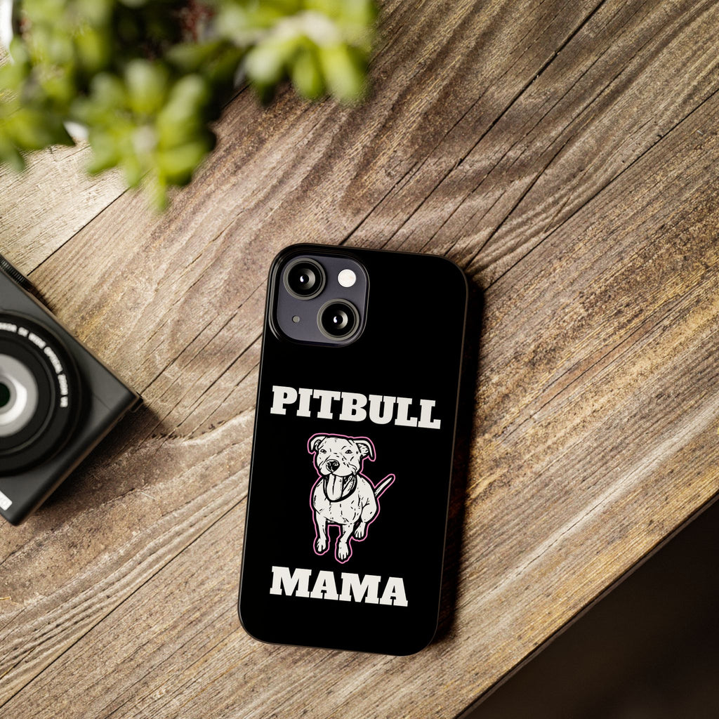 Premium Pitbull Mama 2 iPhone Case | Pitbull Gifts Slim Phone Cases