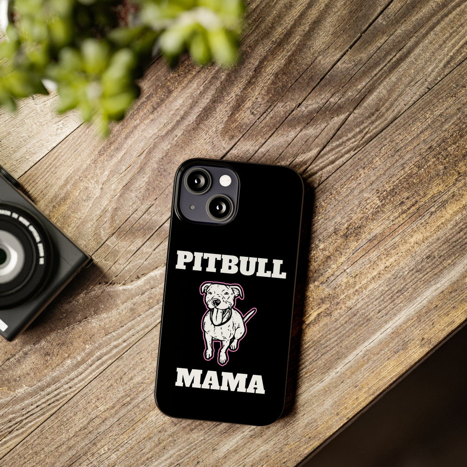 Premium Pitbull Mama 2 iPhone Case | Pitbull Gifts Slim Phone Cases