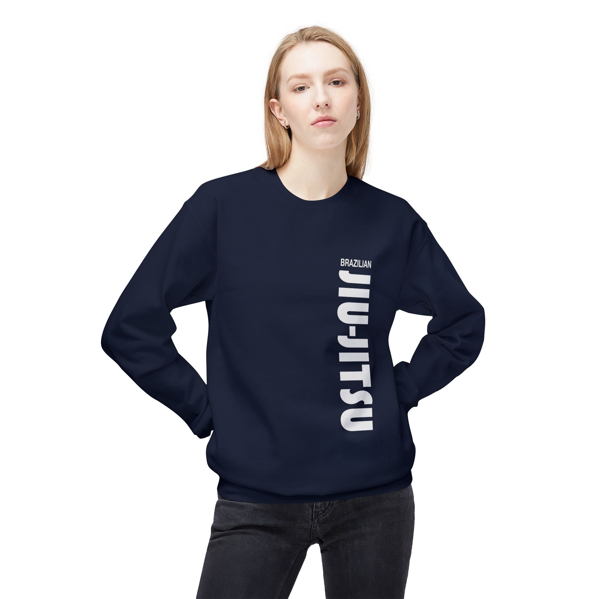 Brazilian Jiu Jitsu Slogan BJJ Unisex Midweight Softstyle Fleece Crewneck Sweatshirt