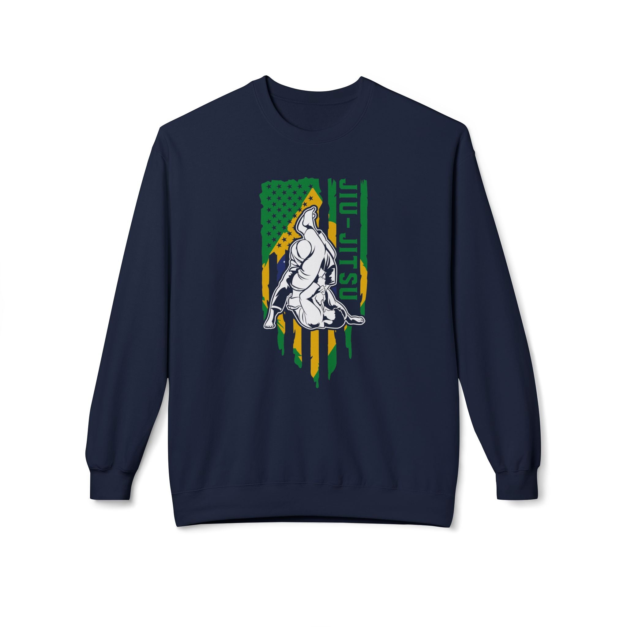 Brazilian Jiu Jitsu Armbar Flag BJJ Unisex Midweight Softstyle Fleece Crewneck Sweatshirt