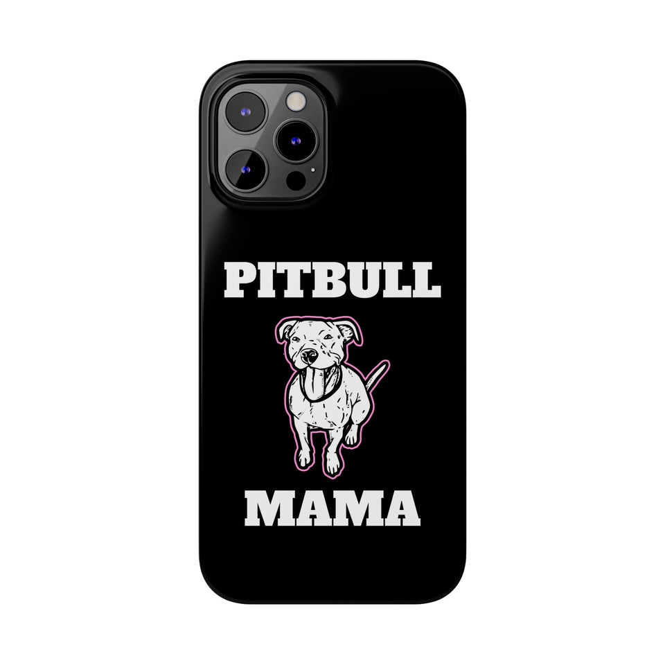 Premium Pitbull Mama 2 iPhone Case | Pitbull Gifts Slim Phone Cases