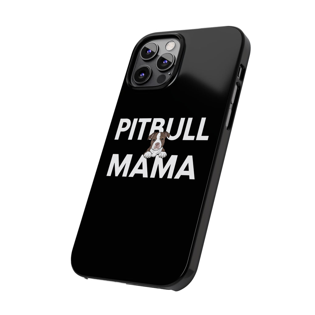 Premium Pitbull Mama 3 iPhone Case | Pitbull Gifts Slim Phone Cases