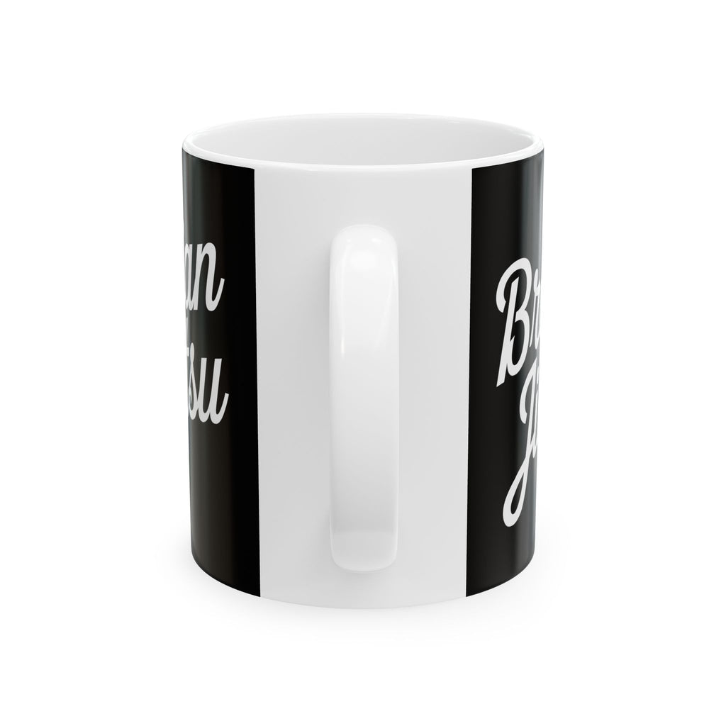 Brazilian Jiu Jitsu Cursive 2 BJJ Ceramic Mug | Brazilian Jiu Jitsu Gifts (11oz)