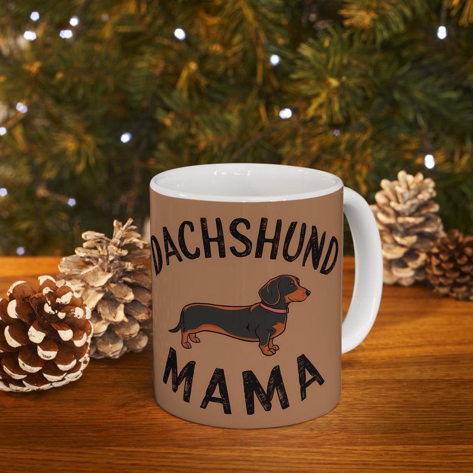 Dachshund Mama Mug | Dachshund Gift | Dachshund Merchandise | Weiner Dog Gifts | Dachshund Presents Ceramic Mug 11oz 3