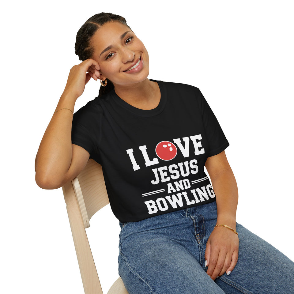 Jesus and Bowling T-Shirt | Christianity Faith In Jesus and Bowling T-Shirt