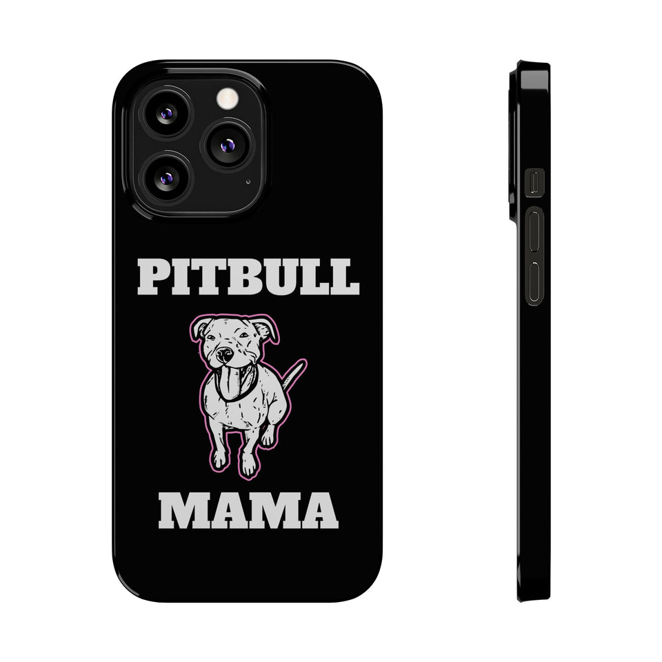 Premium Pitbull Mama 2 iPhone Case | Pitbull Gifts Slim Phone Cases