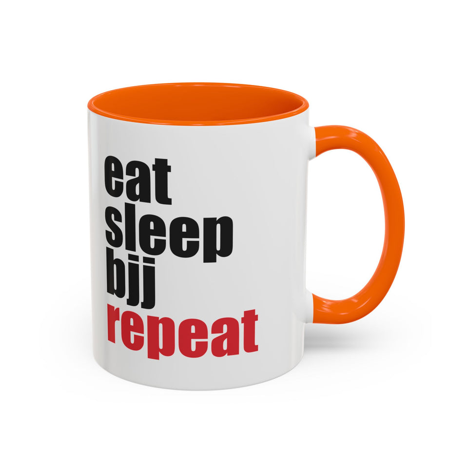 Brazilian Jiu Jitsu Eat Sleep BJJ Repeat | BJJ Accent Coffee Mug