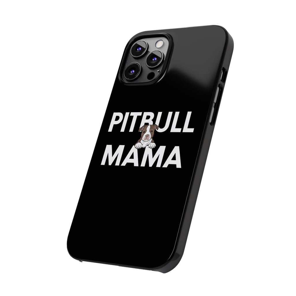 Premium Pitbull Mama 3 iPhone Case | Pitbull Gifts Slim Phone Cases