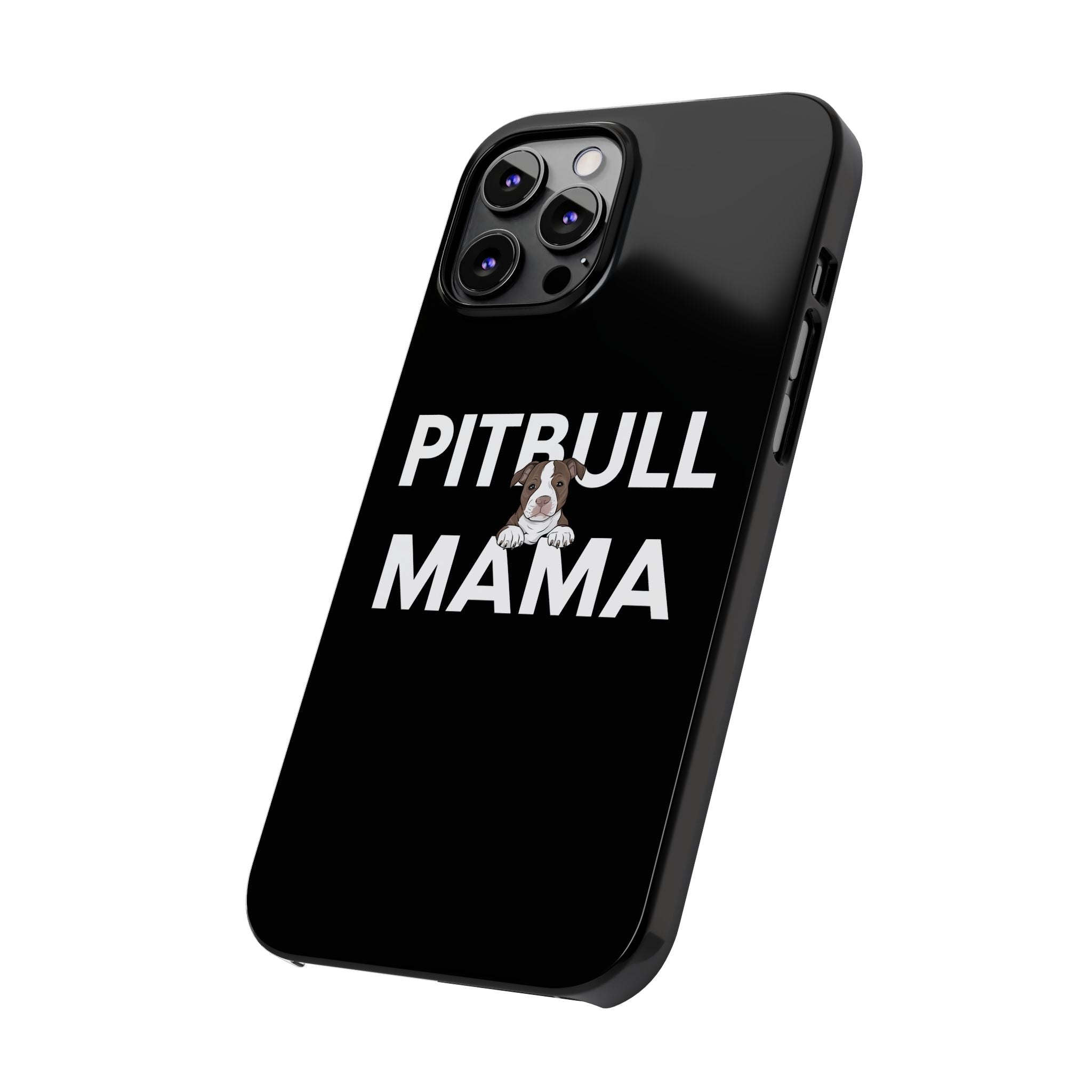 Premium Pitbull Mama 3 iPhone Case | Pitbull Gifts Slim Phone Cases