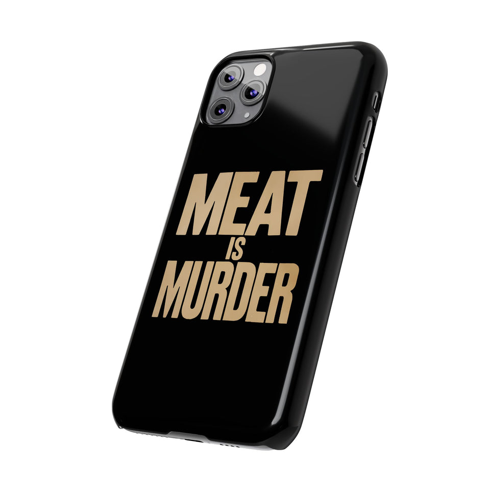 Premium Vegan Meat Is Murder iPhone Case | Vegan Gifts Slim Phone Cases
