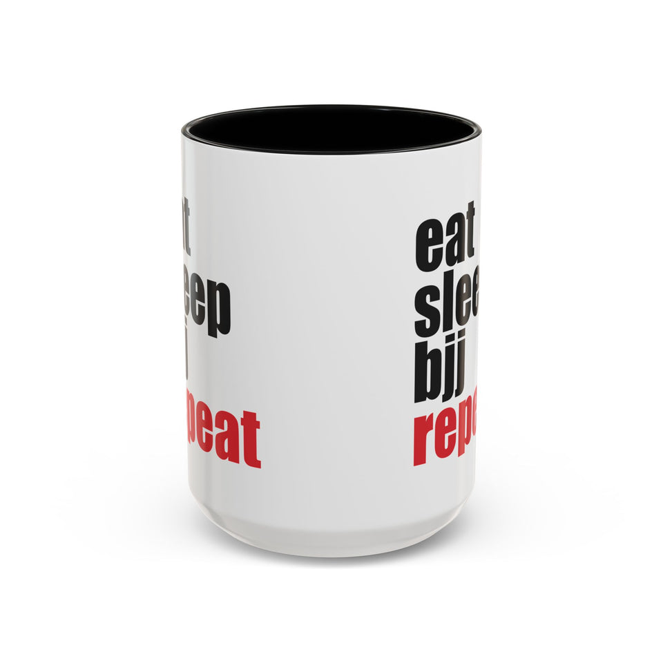 Brazilian Jiu Jitsu Eat Sleep BJJ Repeat | BJJ Accent Coffee Mug