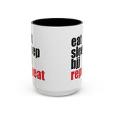 Brazilian Jiu Jitsu Eat Sleep BJJ Repeat | BJJ Accent Coffee Mug Brazilian Jiu Jitsu Eat Sleep BJJ Repeat | BJJ Accent Coffee Mug