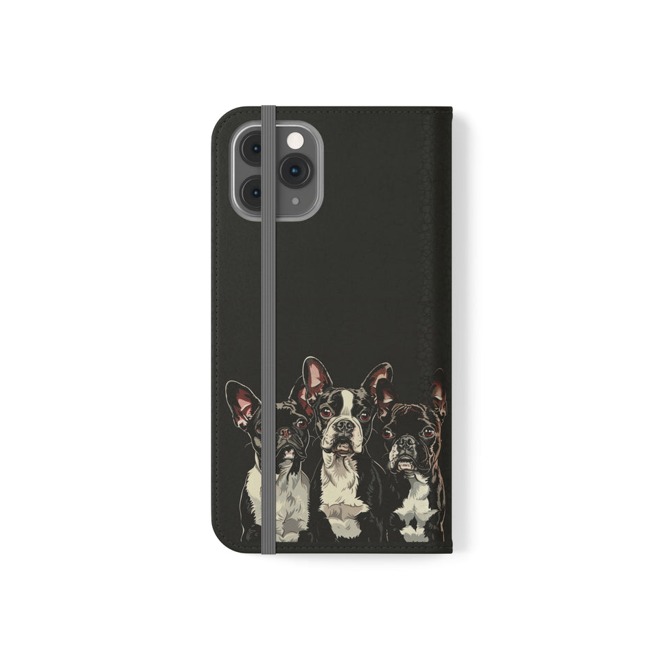 Boston Terrier Phone Case | Boston Terrier Wallet Phone Case | IPhone & Samsung Galaxy Boston Terrier Flip Cases