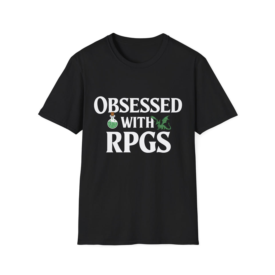 Obsessed With RPGs Shirt | Role Playing Game Gift | RPG Merchandise | RPG Gifts Presents Unisex T-Shirt