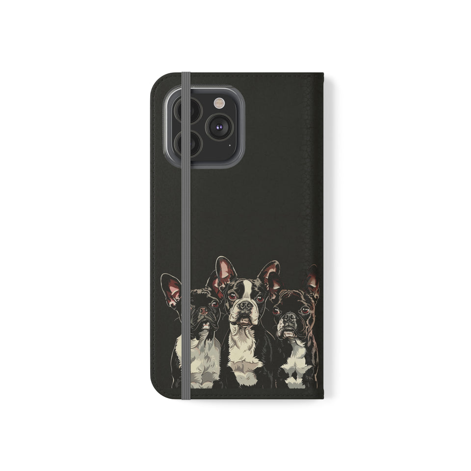 Boston Terrier Phone Case | Boston Terrier Wallet Phone Case | IPhone & Samsung Galaxy Boston Terrier Flip Cases
