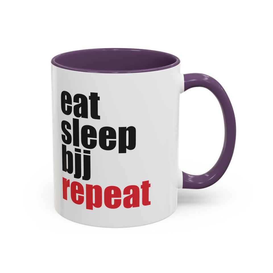 Brazilian Jiu Jitsu Eat Sleep BJJ Repeat | BJJ Accent Coffee Mug