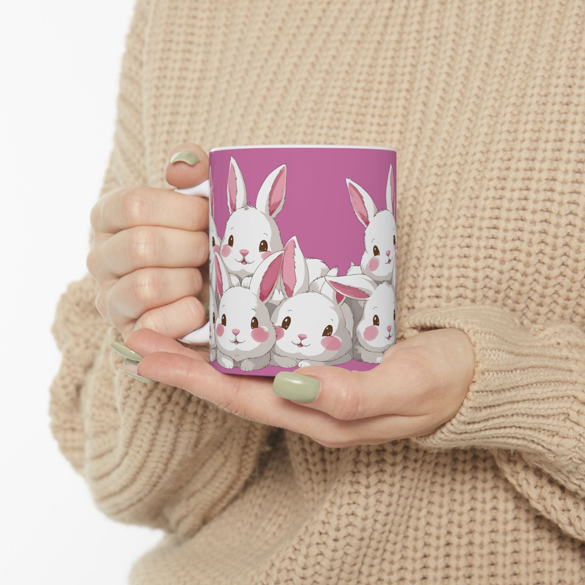 Cute Anime Rabbits - Rabbit Ceramic Mug | Cute Anime Rabbits - Rabbit Gifts (11oz)