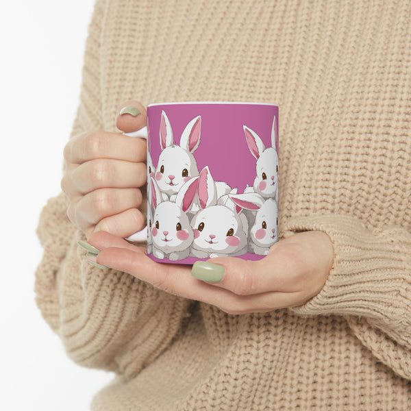 Cute Anime Rabbits - Rabbit Ceramic Mug | Cute Anime Rabbits - Rabbit Gifts (11oz)