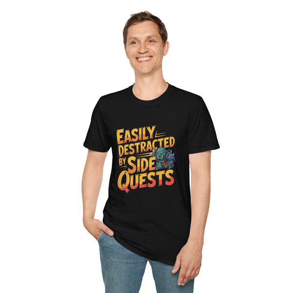 Easily Distracted By Side Quests T-Shirt — RPG Gamer Tee 5