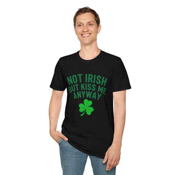 Not Irish But Kiss Me Anyway Ireland Graphic T-Shirt — St. Patrick's Day Irish Pride Tee