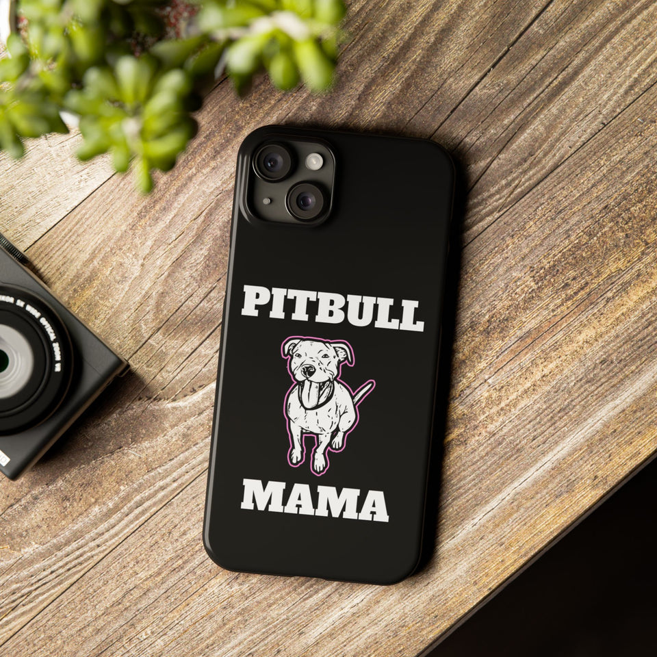 Premium Pitbull Mama 2 iPhone Case | Pitbull Gifts Slim Phone Cases