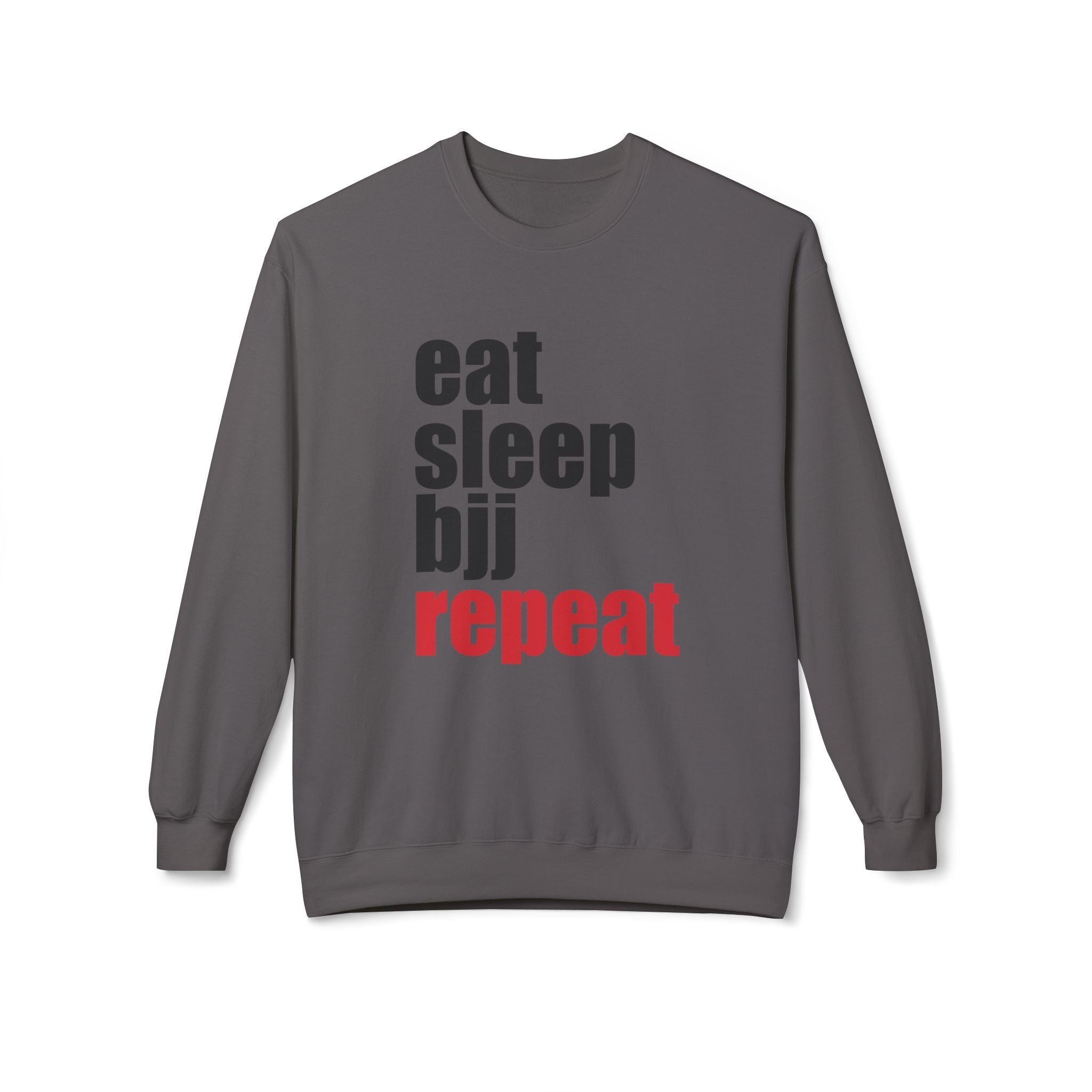 Brazilian Jiu Jitsu Eat Sleep BJJ Repeat BJJ Unisex Midweight Softstyle Fleece Crewneck Sweatshirt